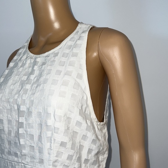 Milly Ivory Square Eyelet Ruffle Cocktail and Party Tunic Dress size 6 - Picture 4 of 15